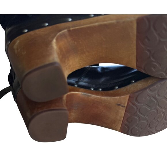 UGG Australia Lynnea Women's USA Size 10 Sheepskin Clog Boots Black Studded - Picture 11 of 14